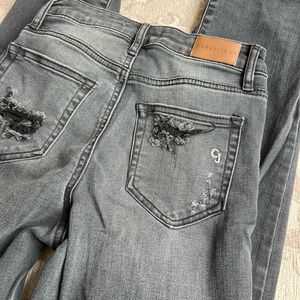 Carly Jean Distressed Black Jean